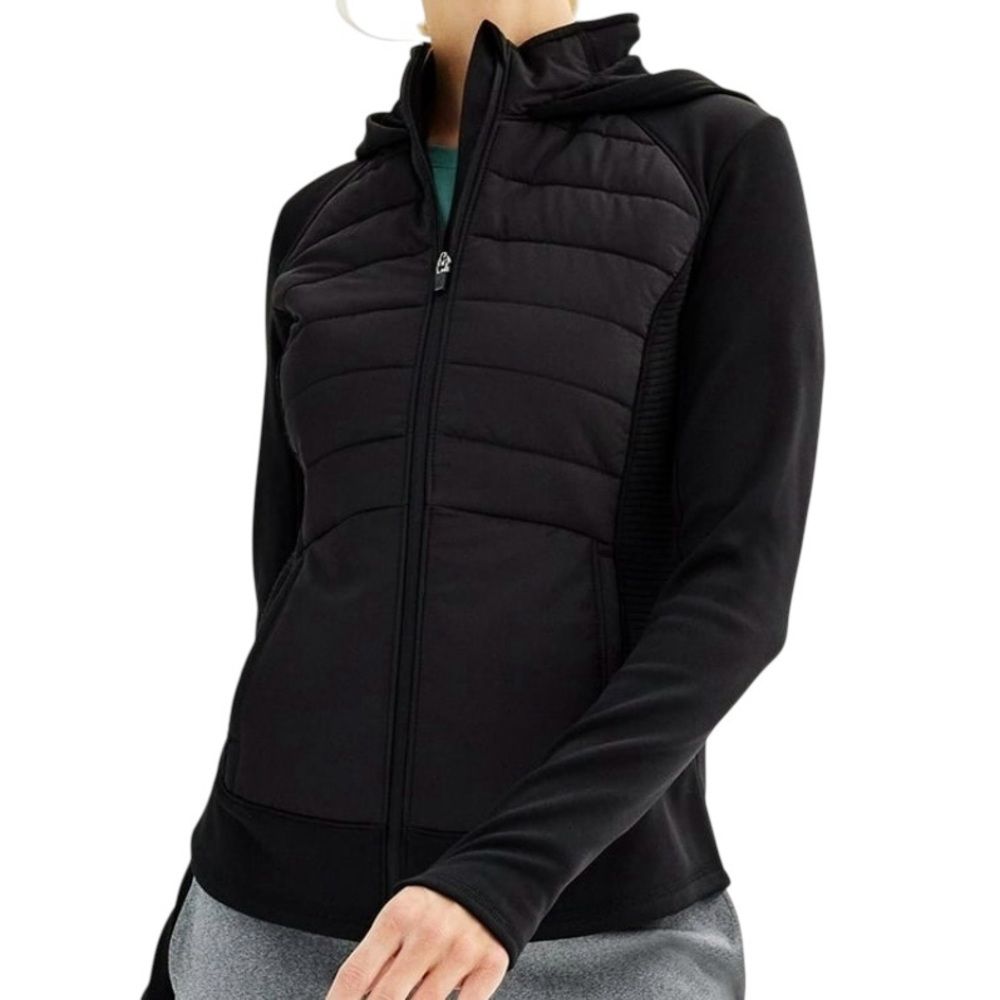 Tek Gear Fur Lined Athletic Jogging Hoodie Sweatshirt Black Jacket 1x
